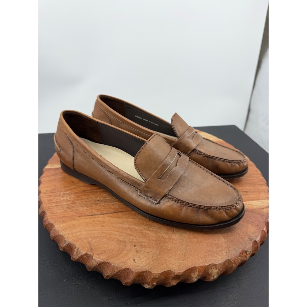 Cole Haan Pinch Penny Loafer Women 10.5 Tan Leather Classic Slip On Shoes